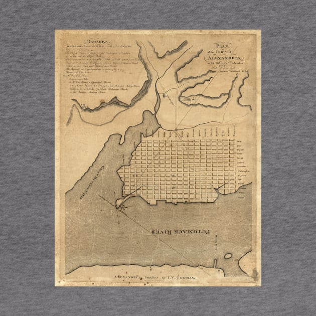 Vintage Map of Alexandria Virginia (1798) by Bravuramedia